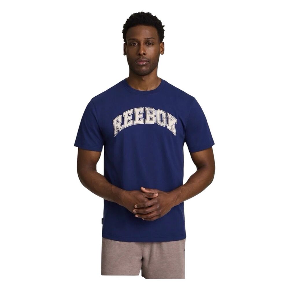 Reebok Men's Graphic Tee Medieval Blue Size Medium
